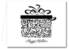 Note Cards: Black Filigree Gift Box