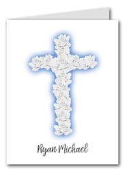 Note Cards: Rose Cross on Blue