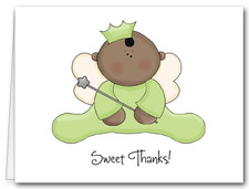 Note Cards: Ethnic Angel Baby Green
