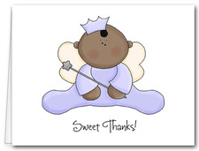 Note Cards: Ethnic Angel Baby Lavender