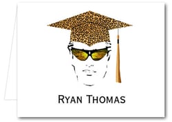 Note Cards: Leopard Grad Male