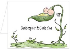 Note Cards: Peapod Twin Boy & Girl