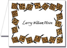 Graduation Note Cards Note Cards: Grad Hats Cheetah & Blue