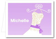 Note Cards: Lilac Ribboned Dress