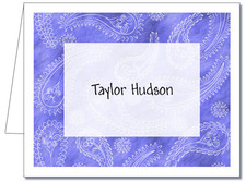 Note Cards: Paisley Light Blue