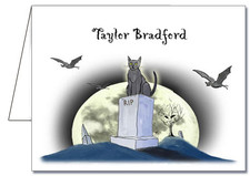 Note Cards: RIP Black Cat Halloween