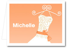 Note Cards: Tangerine Ribboned Dress