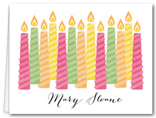 Note Cards: Multi Candles Pink
