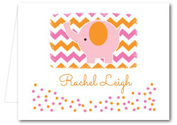 Note Cards: Pink Elephant Chevron