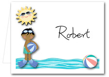 Note Cards: Swim Boy Ethnic