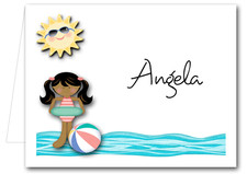 Note Cards: Swim Girl Ethnic