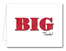 Note Cards: BIG Thanks Paisley Red