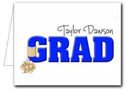 Note Cards: Blue Grad & Charm