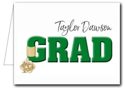 Note Cards: Green Grad & Charm