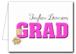 Note Cards: Hot Pink Grad & Charm