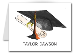 Note Cards: Black-Orange Graduation