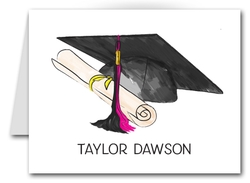 Note Cards: Black-Pink Graduation