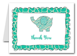 Note Cards: Exotic Teal Elephant