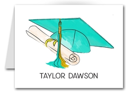 Note Cards: Turquoise-Gold Graduation