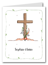 Note Cards: Cross & Lily - Peach