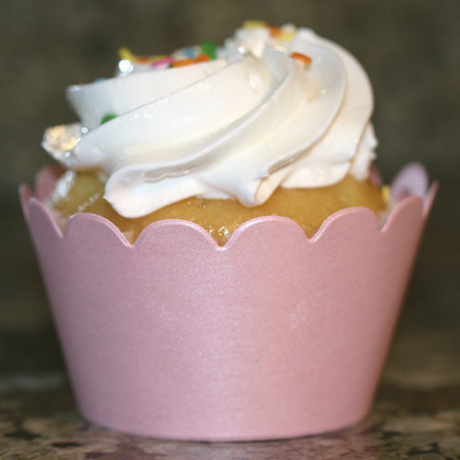 Shimmery Baby Pink Cupcake Wrappers