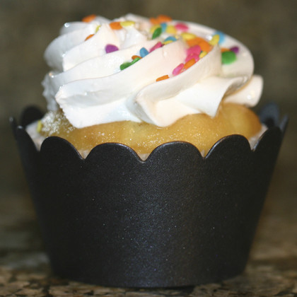 Shimmery Black Cupcake Wrappers