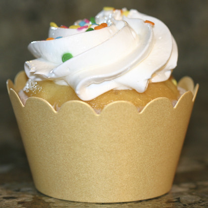 Shimmery Gold Cupcake Wrappers