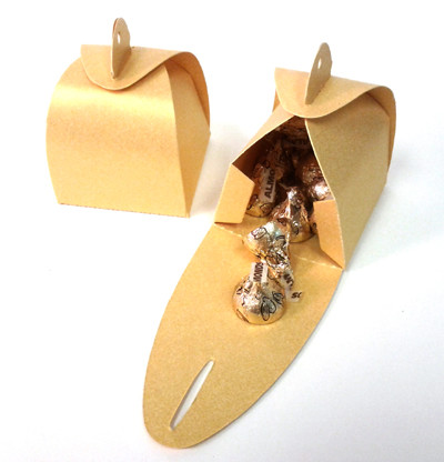 Shimmery Gold Favor Box Large