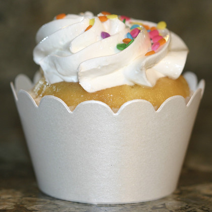 Shimmery White Cupcake Wrappers