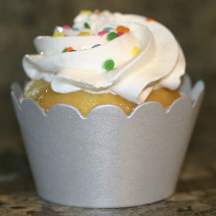 Shimmery Silver Cupcake Wrappers