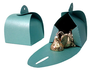 Shimmery Turquoise Favor Box Large