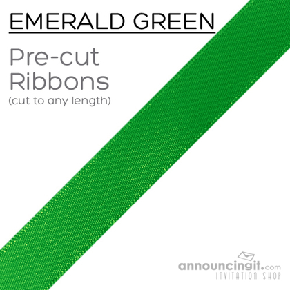 Pre-Cut 1/4 Inch Emerald Green Ribbon