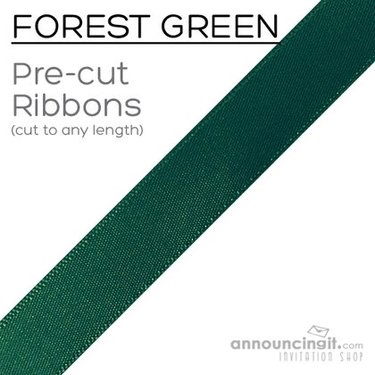 Pre-Cut 1/4 Inch Forest Green Ribbon