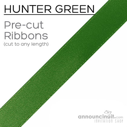 Pre-Cut 1/4 Inch Hunter Green Ribbon