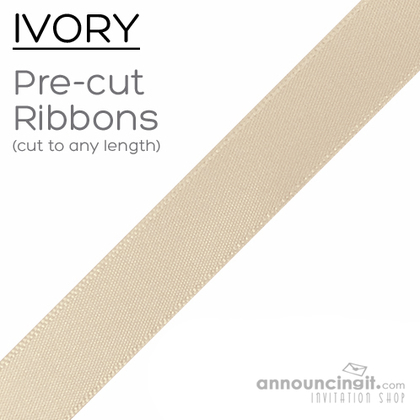 Pre-Cut 1/4 Inch Ivory Ribbon