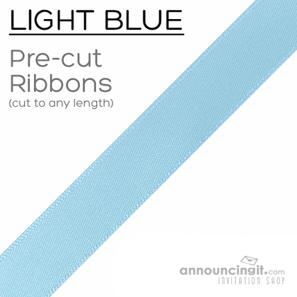 Pre-Cut 1/4 Inch Light Blue Ribbon