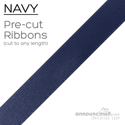 Pre-Cut 1/4 Inch Navy Ribbon