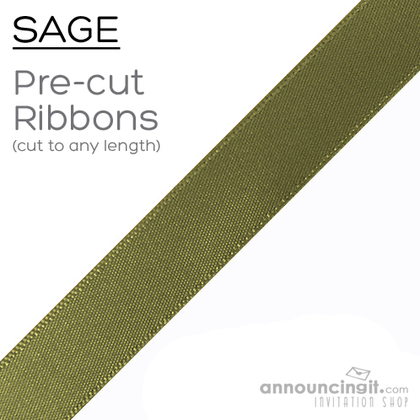 Pre-Cut 1/4 Inch Sage Green Ribbon