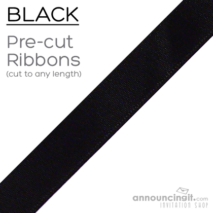 Pre-Cut 7/8 Inch Black Ribbons