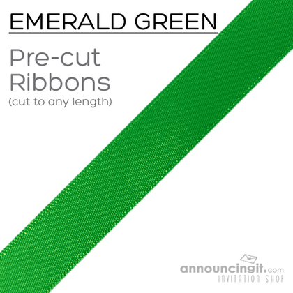 Pre-Cut 7/8 Inch Emerald Green Ribbons