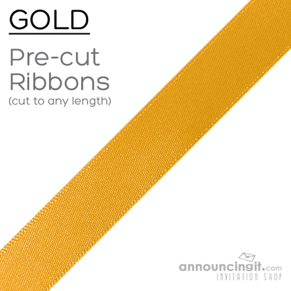 Pre-Cut 7/8 Inch Gold Ribbons