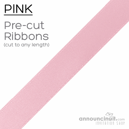 Pre-Cut 5/8 Inch Pink Ribbons