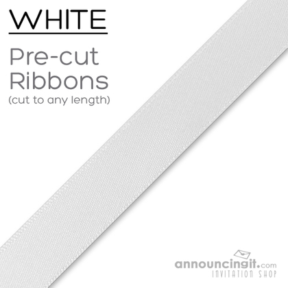 Pre-Cut 5/8 Inch White Ribbons