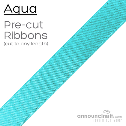 Pre-Cut 5/8 Inch Aqua Ribbons