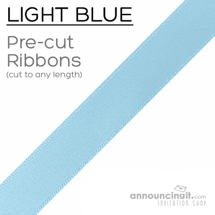 Pre-Cut 5/8 Inch Light Blue Ribbons