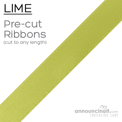 Pre-Cut 1/4 Inch Lime Green Ribbon