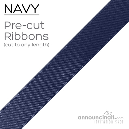 Pre-Cut 5/8 Inch Navy Ribbons