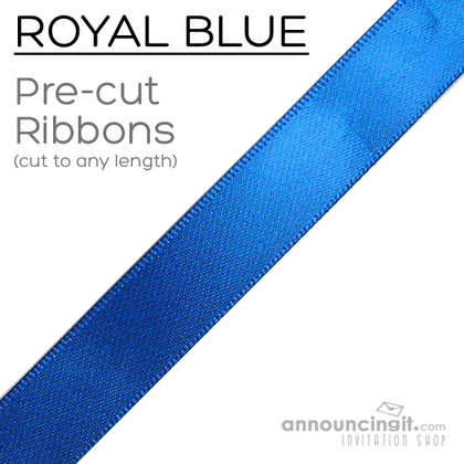 Pre-Cut 7/8 Inch Royal Blue Ribbons