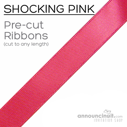 Pre-Cut 5/8 Inch Shocking Pink Ribbons