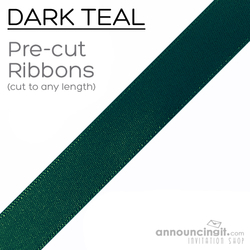 Pre-Cut 1/4 Inch Dark Teal Ribbon